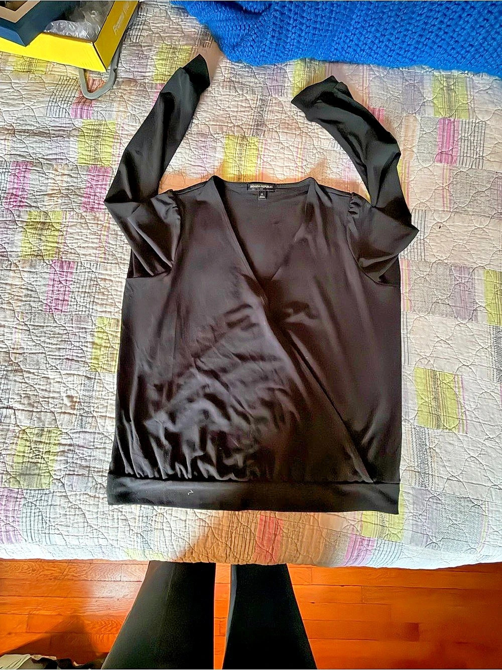 Kasper Black Short Sleeve Blouse Like New